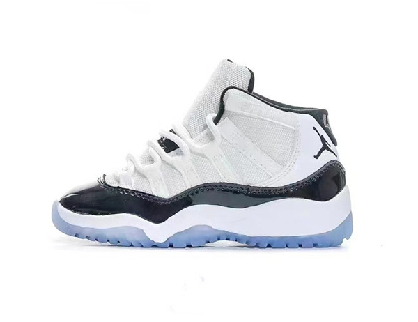 Youth Running Weapon Air Jordan 11 White/Black Shoes 002